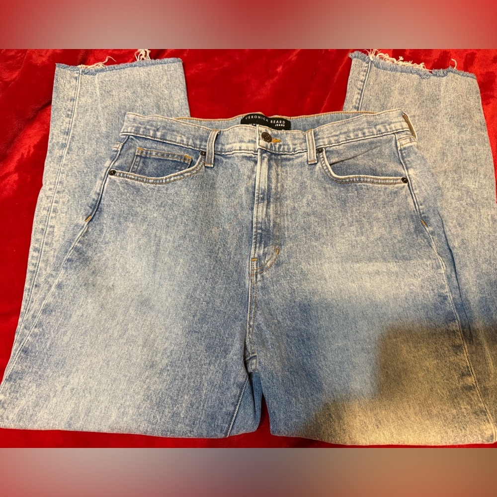 Veronica Beard Joey Straight Leg Light Blue Denim Jeans 31x26